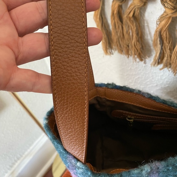 SUNDANCE CATALOG Maple Glen Teddy Tote in Plaid Blue, MSRP $148.00 - Picture 6 of 9